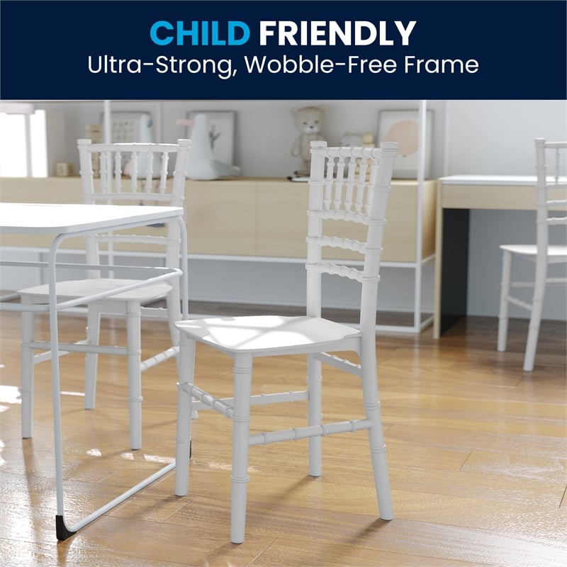 Scranton & Co Kids Resin Chiavari Event Chair in White