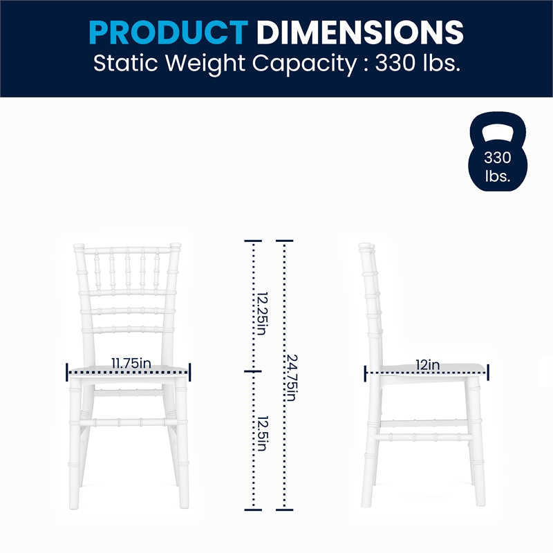 Scranton & Co Kids Resin Chiavari Event Chair in White