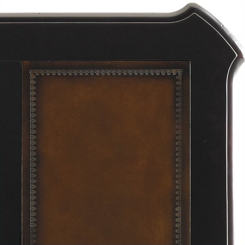 Scranton & Co 7 Drawer Executive Desk with Leather Top in Black