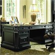 Scranton & Co 7 Drawer Executive Desk with Scroll Accents and Leather Top
