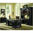Scranton & Co 7 Drawer Executive Desk with Scroll Accents and Leather Top