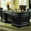 Scranton & Co 7 Drawer Executive Desk with Scroll Accents and Leather Top