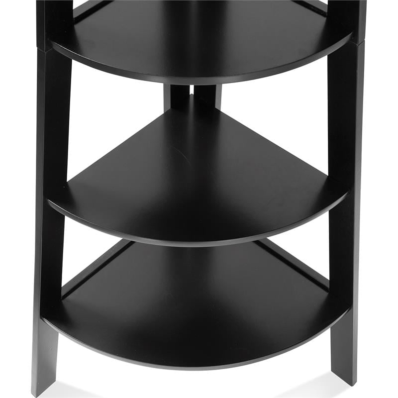 Scranton & Co Contemporary Wood 5-Shelf Corner Bookcase in Black Finish