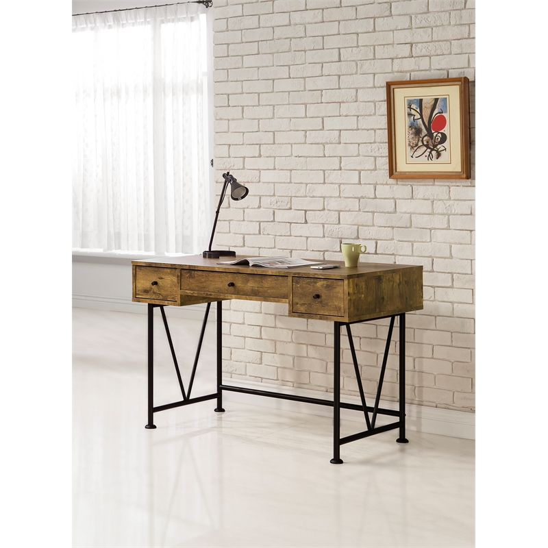 Scranton & Co 47-Inch 3-Drawer Wood Writing Desk in Rustic Nutmeg