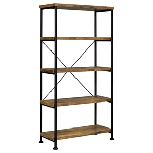 Scranton & Co 63-Inch 4-Shelf Bookshelf in Rustic Nutmeg with Black Frame