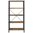 Scranton & Co 63-Inch 4-Shelf Bookshelf in Rustic Nutmeg with Black Frame