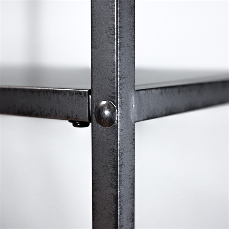 Scranton & Co Powder Coated Gray 6-Shelf Industrial Metal Bookcase