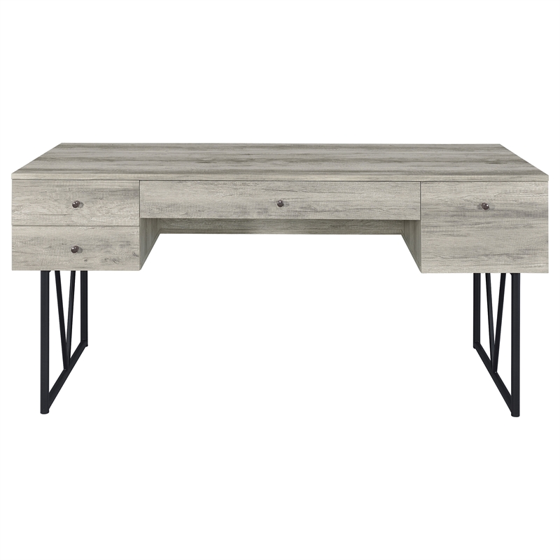 Scranton & Co 63-Inch 4-Drawer Writing Desk in Gray Driftwood Wood Finish