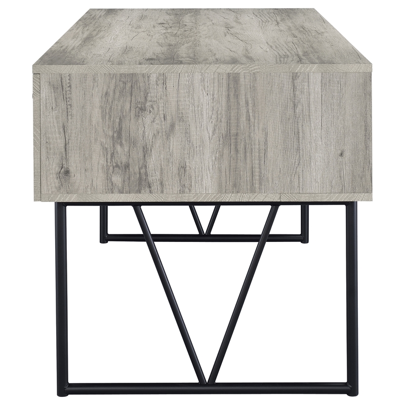 Scranton & Co 63-Inch 4-Drawer Writing Desk in Gray Driftwood Wood Finish