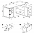 Scranton & Co L-Shape Computer Desk with File Storage in Gray Driftwood
