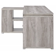 Scranton & Co L-Shape Computer Desk with File Storage in Gray Driftwood