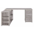 Scranton & Co L-Shape Computer Desk with File Storage in Gray Driftwood