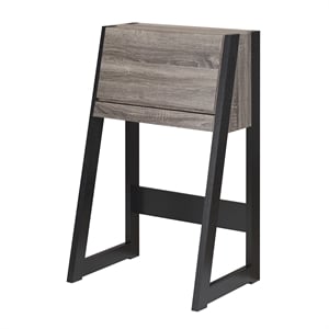 Scranton & Co Farmhouse Fold Down Wood Desk in Distressed Gray/Black