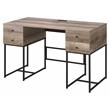 Scranton & Co 4-Drawer Wood Desk with USB Charging Dock Black Oak