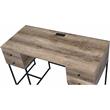 Scranton & Co 4-Drawer Wood Desk with USB Charging Dock Black Oak