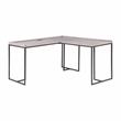 Scranton & Co Modern Wood Corner Computer Desk with USB in Grey
