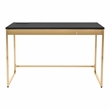 Scranton & Co Metal Writing Desk with USB Port and Storage in Black