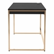 Scranton & Co Metal Writing Desk with USB Port and Storage in Black