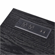 Scranton & Co Metal Writing Desk with USB Port and Storage in Black