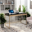 Scranton & Co Metal Writing Desk with USB Port and Storage in Black