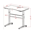 Scranton & Co Metal Adjustable Short Standing Desk in Black Finish