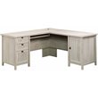 Scranton & Co L-Shaped Computer Desk with Keyboard Tray in Chalked Chestnut