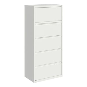 Scranton & Co 30&quot Wide Metal 5 Drawer Lateral File Cabinet in White