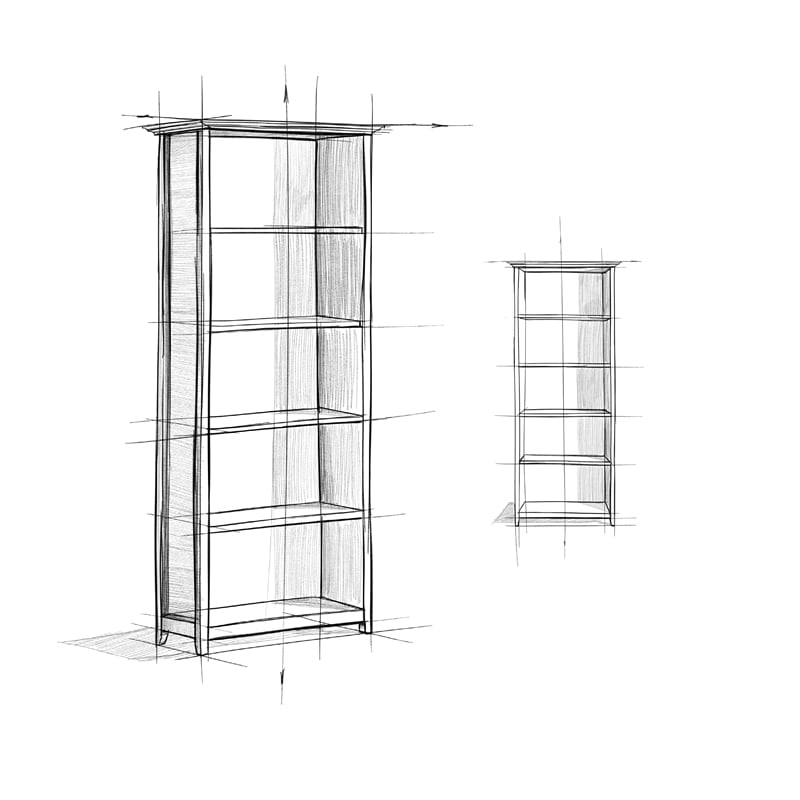 Scranton & Co Solid Wood 5 Shelf Bookcase in Light Golden Brown