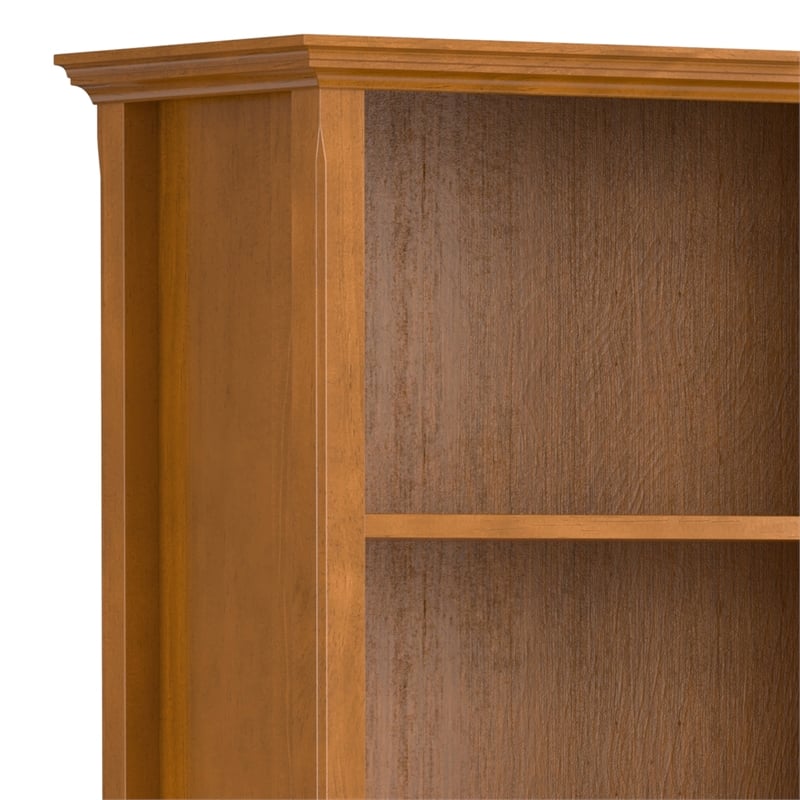 Scranton & Co Solid Wood 5 Shelf Bookcase in Light Golden Brown