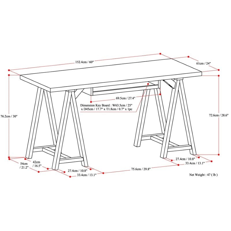 Scranton & Co Solid Wood 60