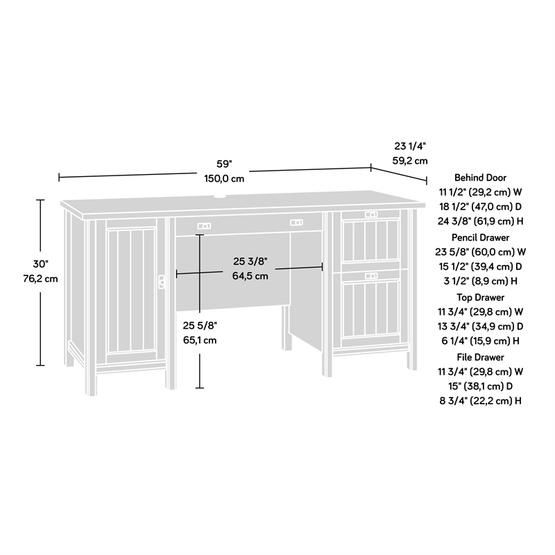Scranton & Co Engineered Wood Computer Desk with Chalked Chestnut Finish