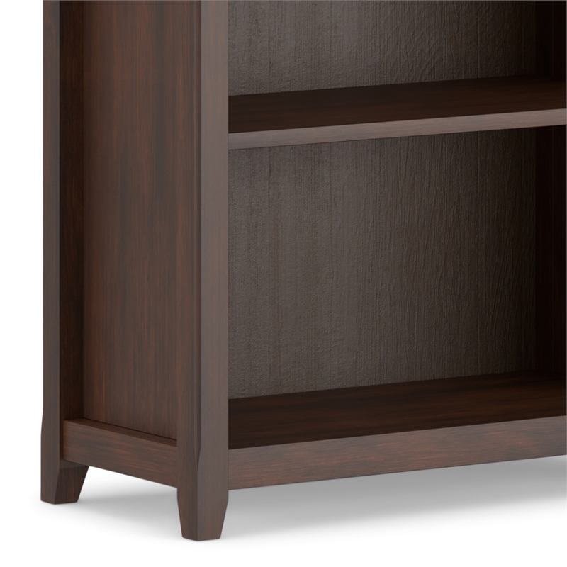 Scranton & Co 5-Shelf Solid Pine Wood Bookcase in Russet Brown Finish