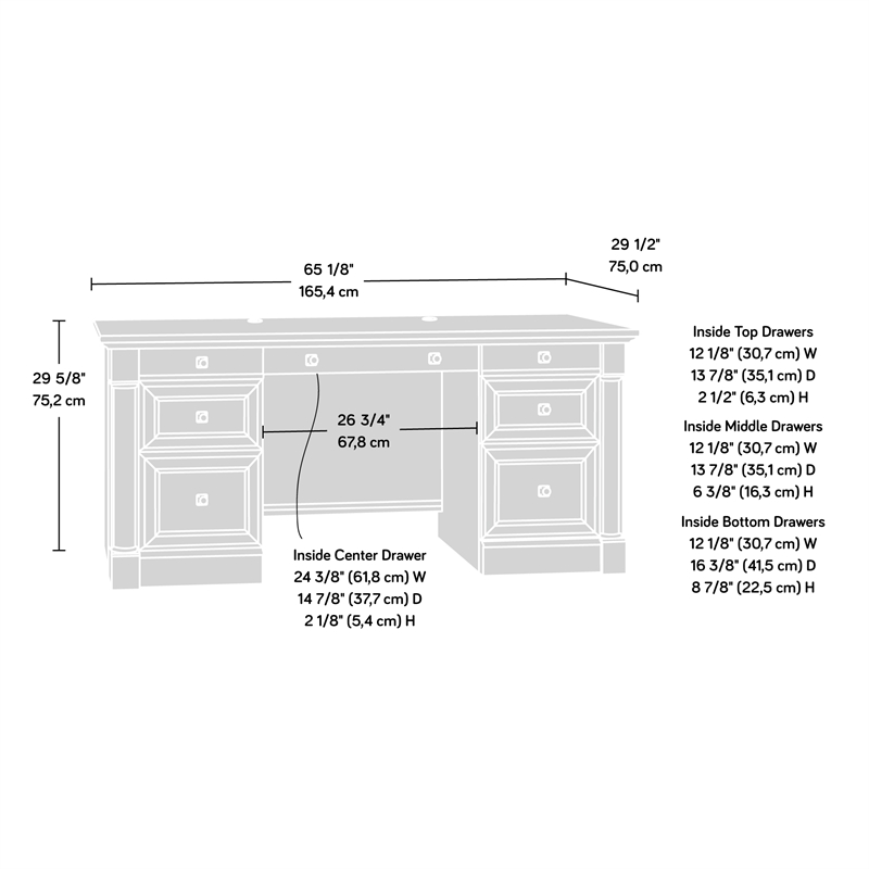 Scranton & Co Engineered Wood Executive Desk with Split Oak Finish