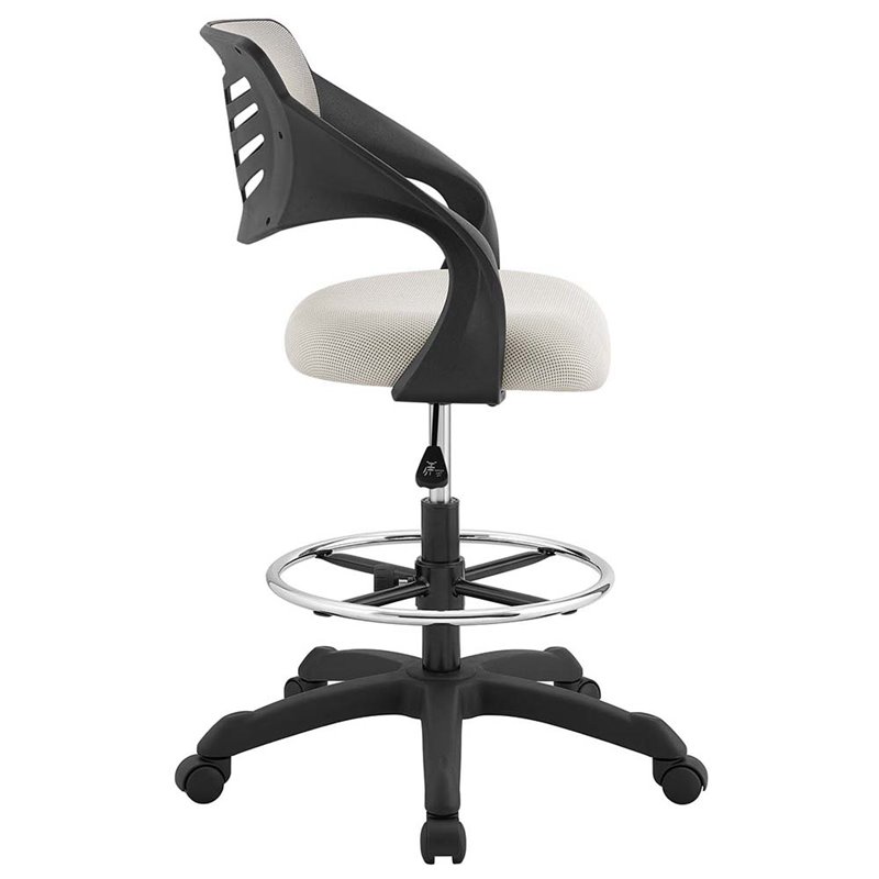 Scranton & Co Adjustable Ergonomic Drafting Chair in Gray Mesh