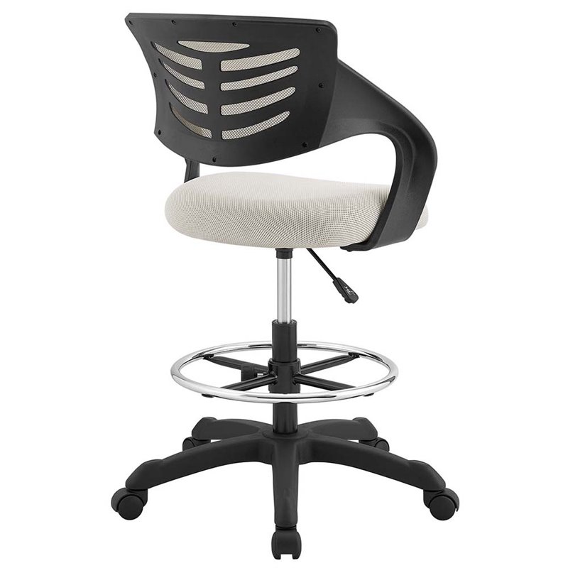 Scranton & Co Adjustable Ergonomic Drafting Chair in Gray Mesh