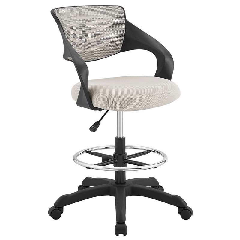 Scranton & Co Adjustable Ergonomic Drafting Chair in Gray Mesh