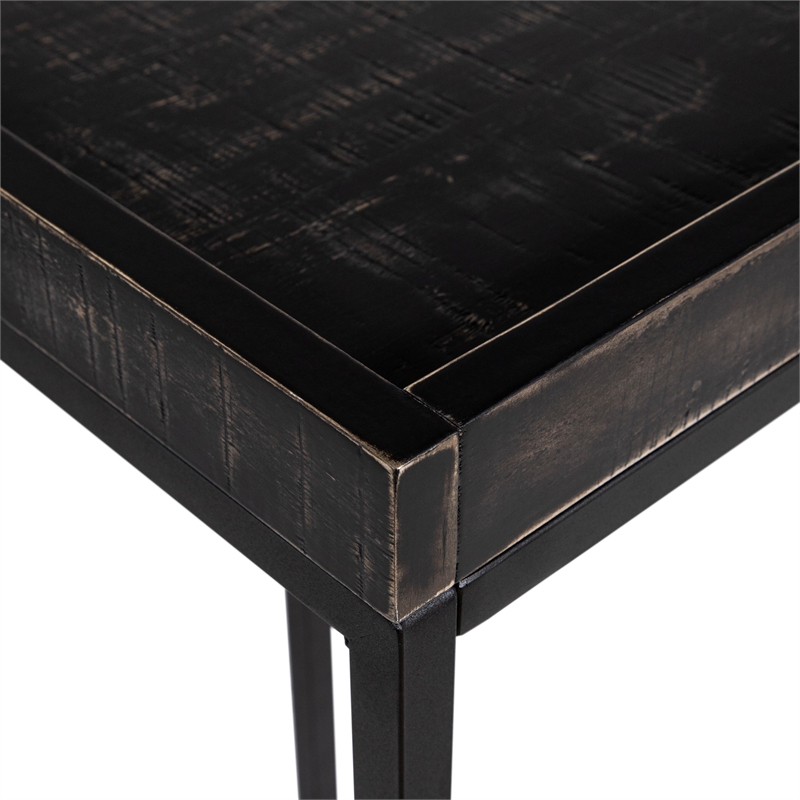 Scranton & Co Modern Wood Computer Desk with USB Port in Black