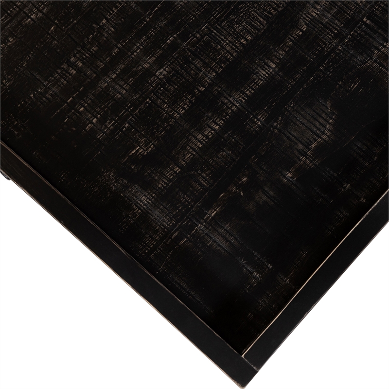 Scranton & Co Modern Wood Computer Desk with USB Port in Black