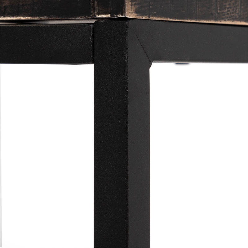 Scranton & Co Modern Wood Computer Desk with USB Port in Black