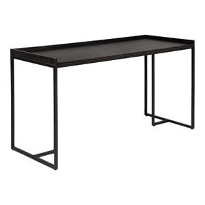 Scranton & Co Modern Wood Computer Desk with USB Port in Black