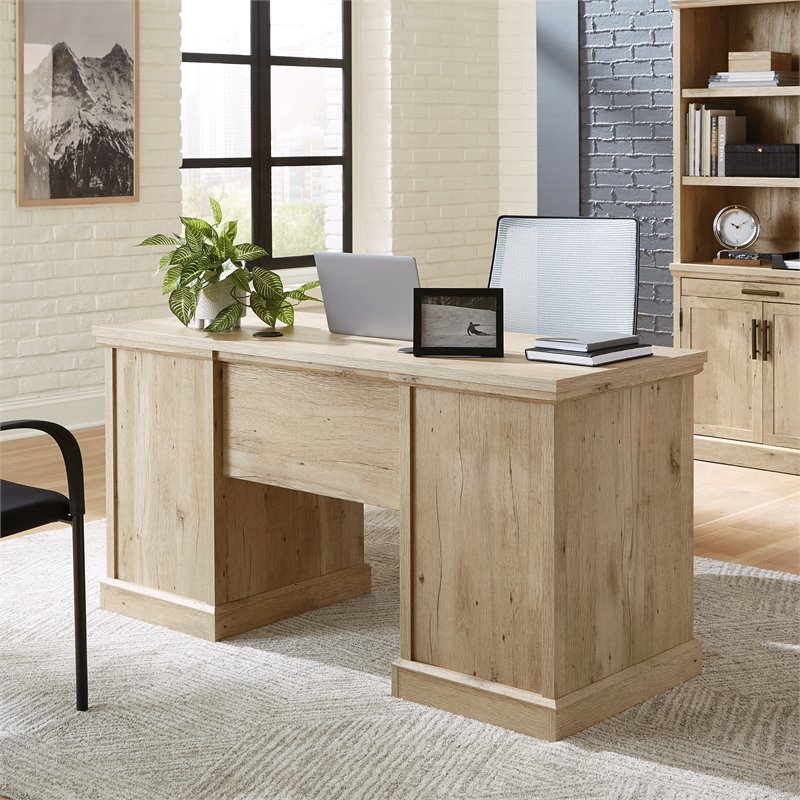 Scranton & Co Credenza Desk with File Storage in Prime Oak Finish