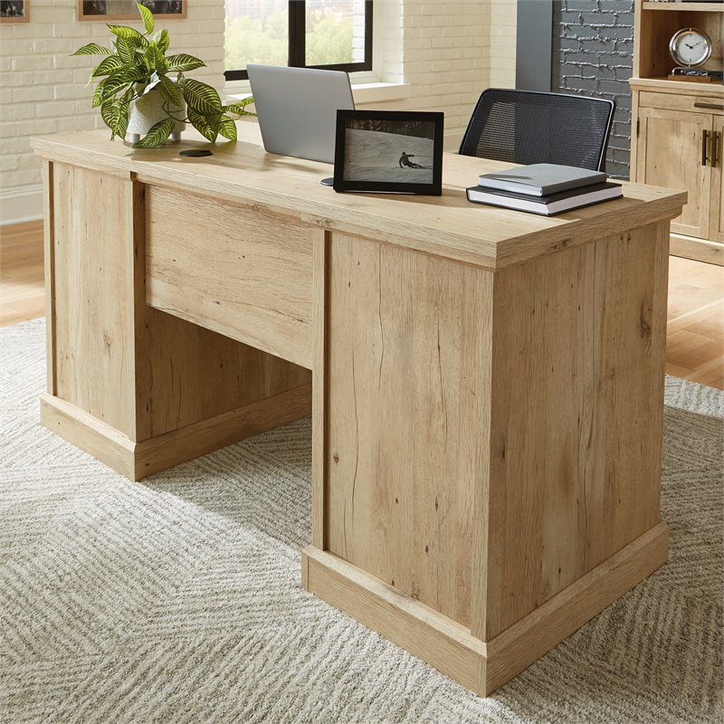 Scranton & Co Credenza Desk with File Storage in Prime Oak Finish