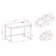 Scranton & Co Metal Writing Desk with USB Ports in White