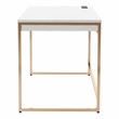 Scranton & Co Metal Writing Desk with USB Ports in White