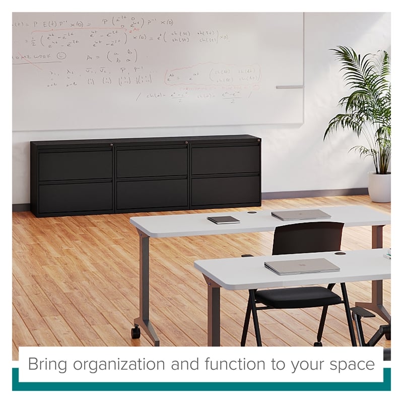 Scranton & Co Metal 2-Drawer Lateral File Cabinet in Black