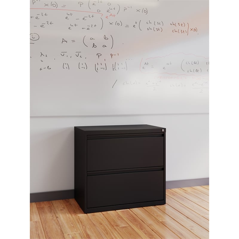 Scranton & Co Metal 2-Drawer Lateral File Cabinet in Black