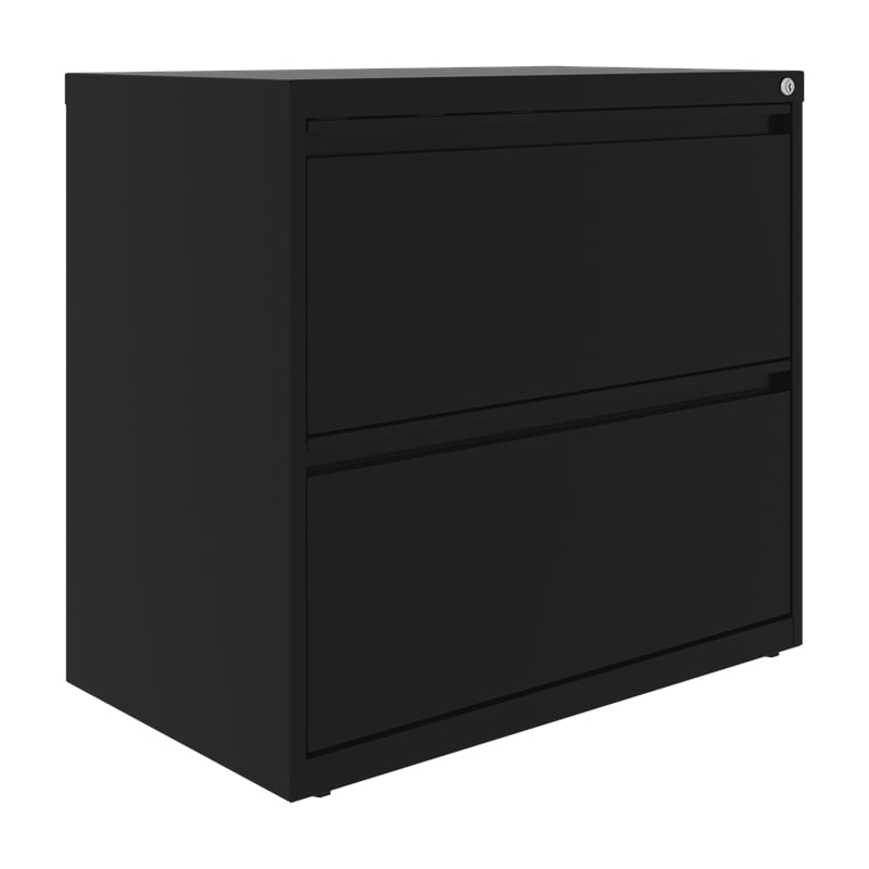 Scranton & Co Metal 2-Drawer Lateral File Cabinet in Black