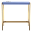 Scranton & Co Wood Writing Desk with USB Ports in Blue Finish