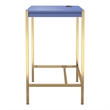 Scranton & Co Wood Writing Desk with USB Ports in Blue Finish