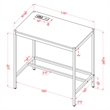 Scranton & Co Wood Writing Desk with USB Ports in Blue Finish